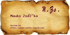 Mauks Zsóka névjegykártya